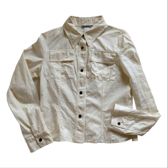 Sarah Pacini Vintage 100% Linen Button down shirt, Made in Italy  white, size M - Picture 1 of 13